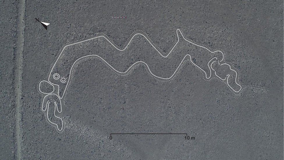 Figura mostra uma cobra de duas cabeças, pronta para devorar dois seres humanos